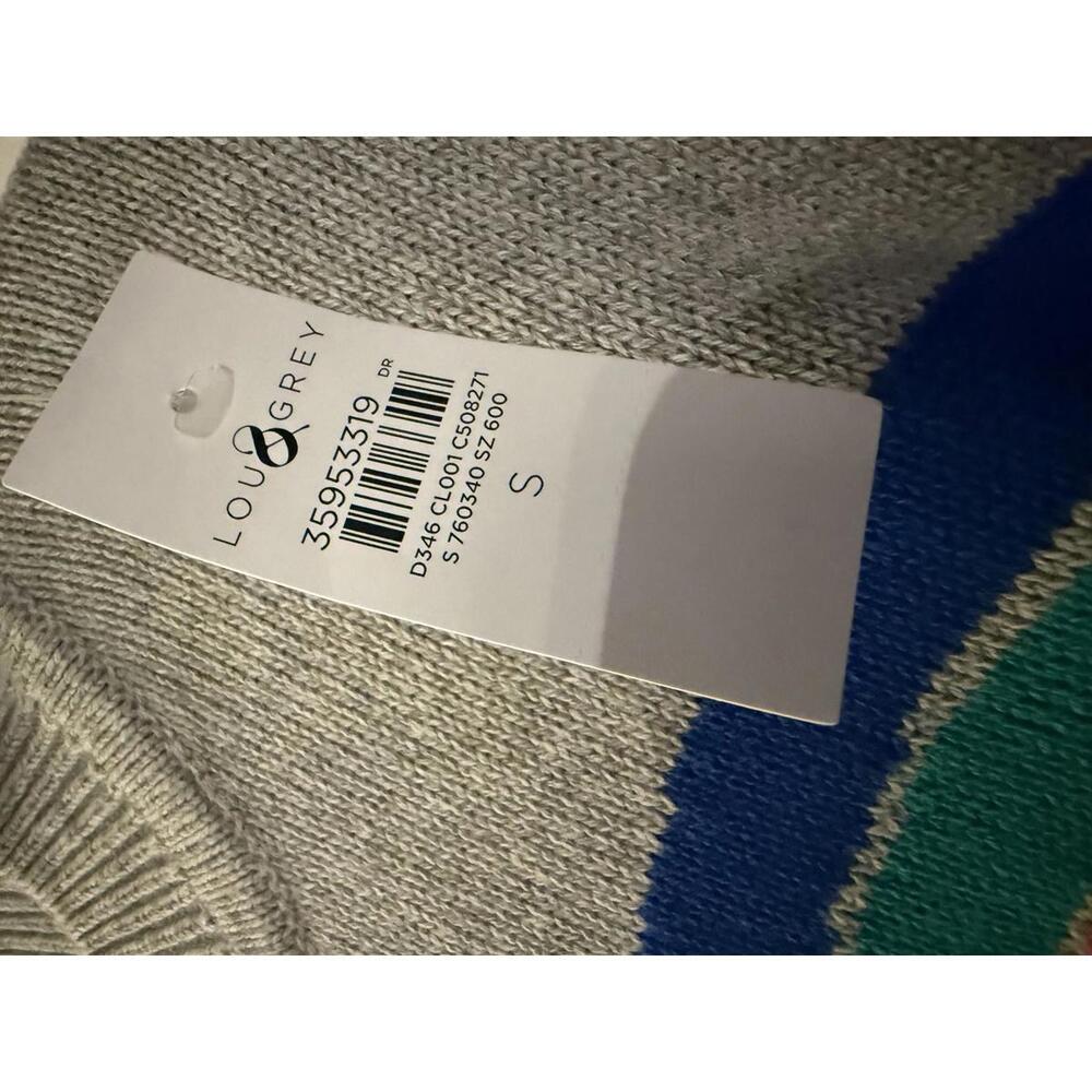 NWT Lou & Grey Gray Sweater with Multicolor Rainbow Design, Size Small - Picture 3 of 6